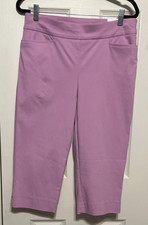Chico's So Slimming Cane Orchid Brigitte Rivet Capri Pants Size 0 4/6 NWT