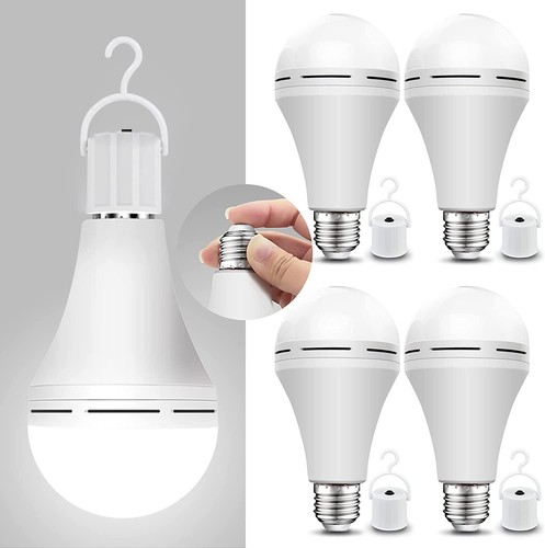 4 Pack Emergency Rechargeable Led Light Bulb with Hook 12W 60W Equivalent E27 US - Picture 6 of 12