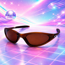 Oakley Mitute Brown Vintage Sunglasses Gorpcore Y2K Avantgarde Archive