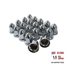 33mm by 2 3/8in Height Push On Lug Nut Covers ABS Chrome Plastic Pack of 20