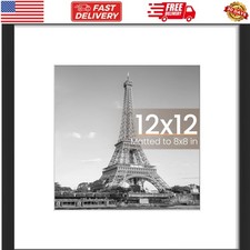 12x12 Picture Frame, Display Pictures 8x8 with Mat or 12x12 Without Mat, Wall...