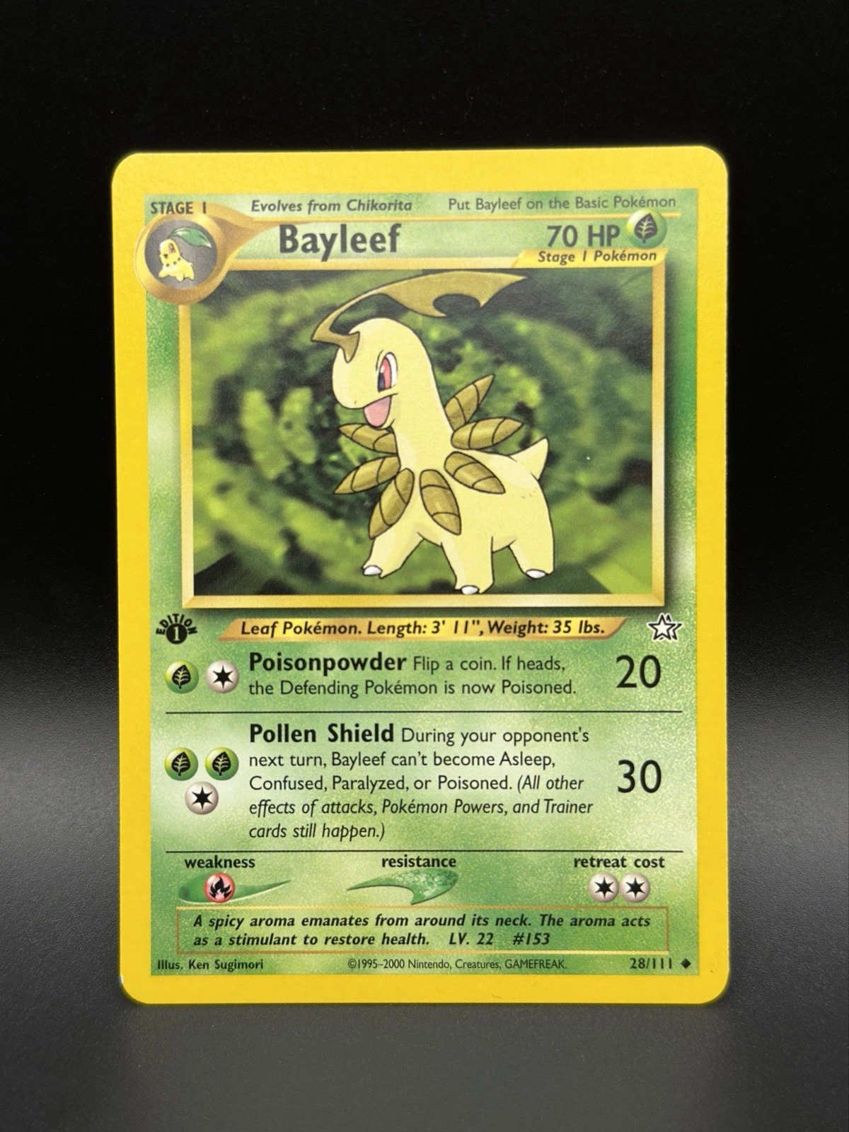 Pokemon Bayleef 28/111 Neo Genesis 1st Edition NM -BL1