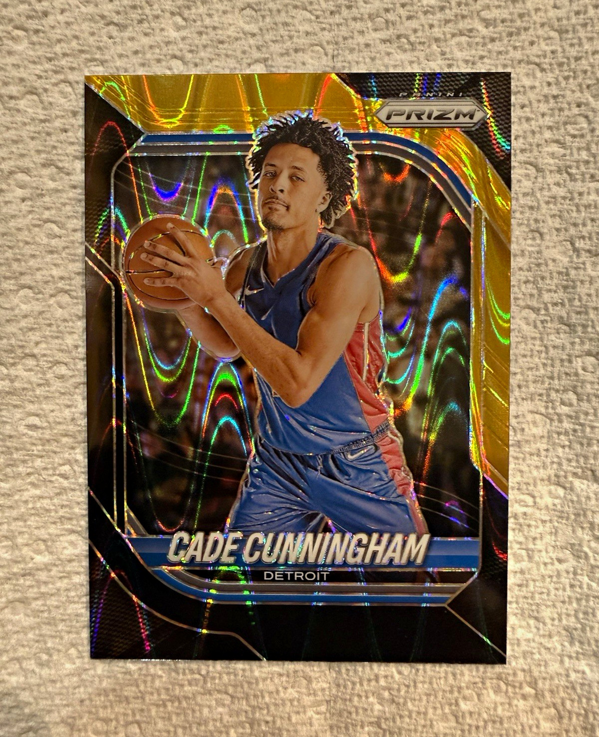 Panini 2025-26 Prizm Basketball Cade Cunningham Black & Gold Ray Wave 4/5