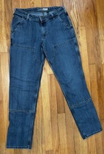 Carhartt Women's Relaxed Fit Double Front Rugged Flex Jeans SIZE 6 TALL Blue