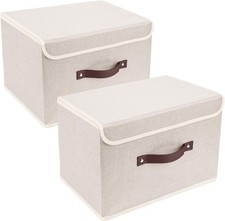 TYEERS Collapsible Storage Box with Lid, Fabric Storage Box for Clothes, Wardro