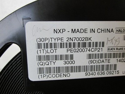 NXP 2N7002BK, N-Channel Enhancement Mode FET Transistor, 60V, 350mA, SOT23, SMD