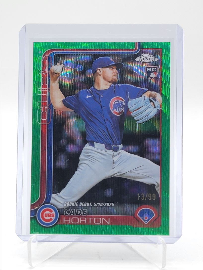 CADE HORTON 2025 TOPPS CHROME UPDATE ROOKIE DEBUT GREEN WAVE RC /99 Q4060