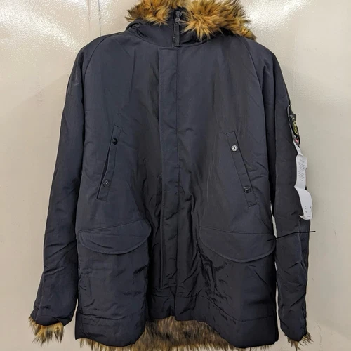 VESTE EN FAUSSE FOURRURE RÉVERSIBLE ACIER FORMULE STONE ISLAND SUPREME NOIR XL 2022