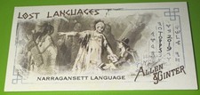 2019 Topps Allen & Ginter Lost Languages Minis Narragansett Language #LL-1