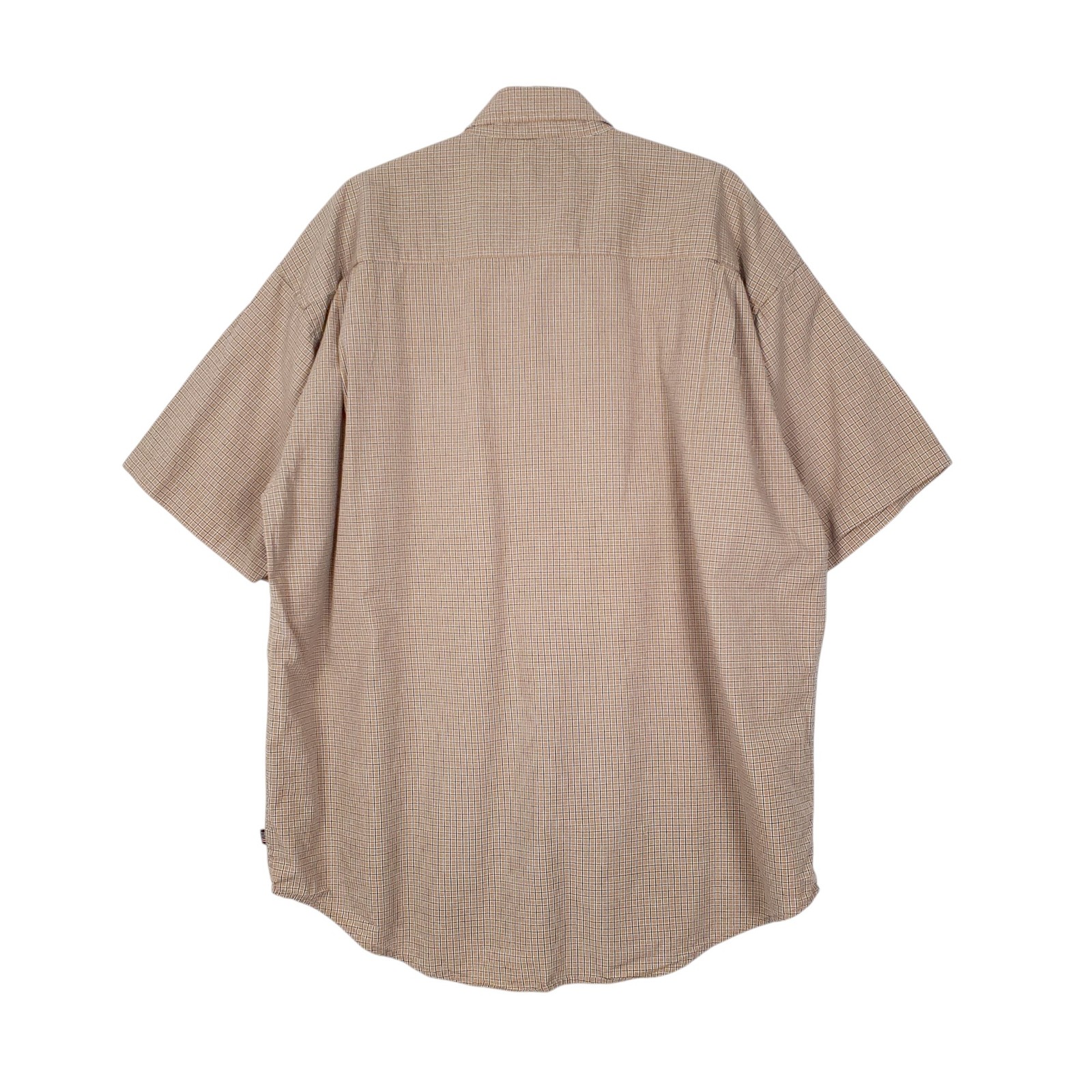 WRANGLER Brown Check Shirt Short Sleeve Casual Cotton Mens XL image 3
