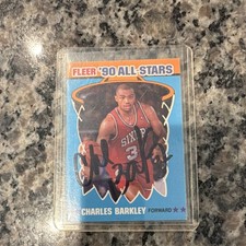 Fleer 1990-91 Charles Barkley #1 All-Stars Autographed 76ers Basketball Card