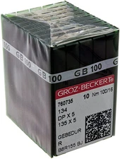 100 GROZ-BECKERT GEBEDUR 134 MR / 135X5 MR Titanium Quilting Machine Needles ...