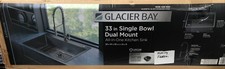 Glacier Bay Black Stainless 33 in.18G Single Bowl Kitchen Sink NO FAUCET READ