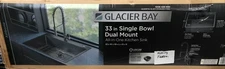 Glacier Bay Black Stainless 33 in.18G Single Bowl Kitchen Sink *NO FAUCET READ