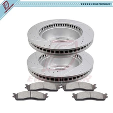 For 2006 Dodge Ram 1500 2500 3500 Front Ceramic Brake Rotors And Pads Drilled