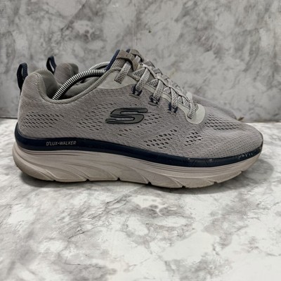 Skechers DLux Walker Commuter Mens 11 Gray Slip On Shoes Comfort Athletic Loafer