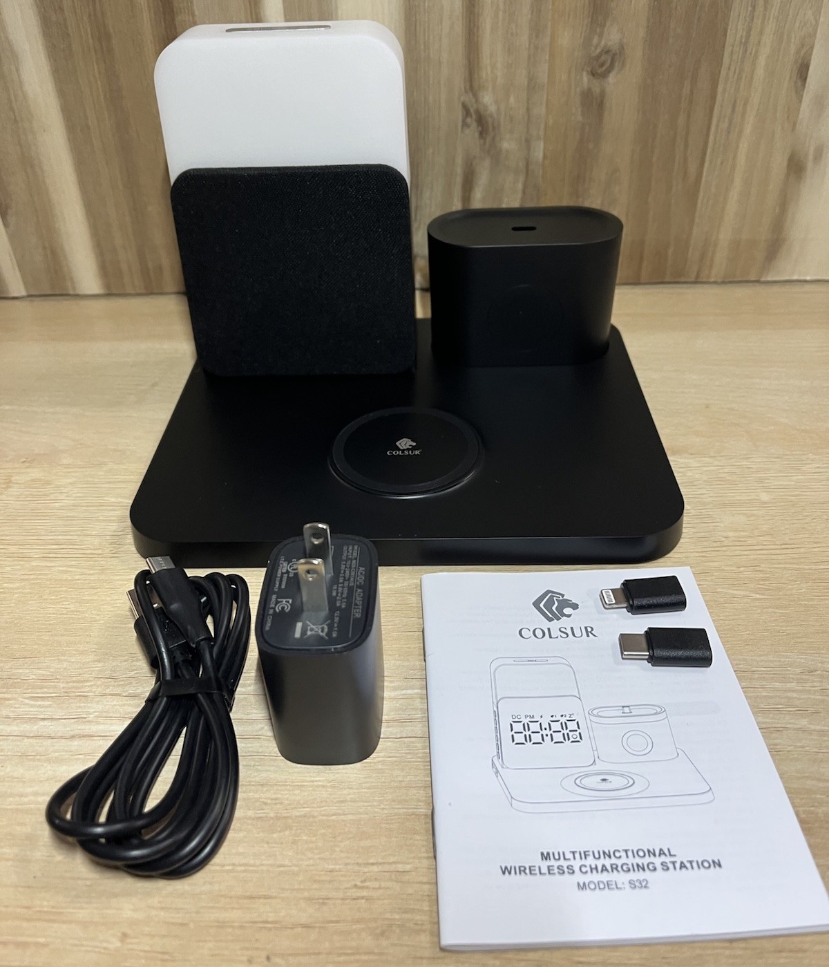 3 in 1 Wireless Charger Station Digital Alarm Clock For iPho