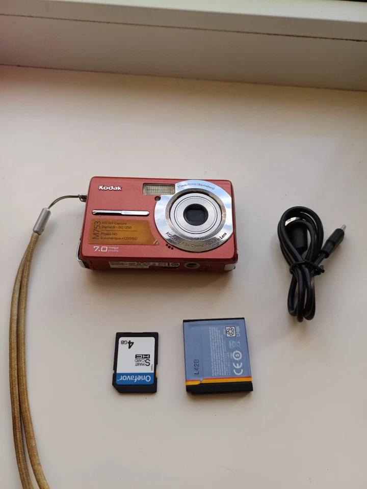 🔥RARE Orange Kodak Easyshare M753 7.0MP digital compact camera WORKing FULL set - Image 3 of 4