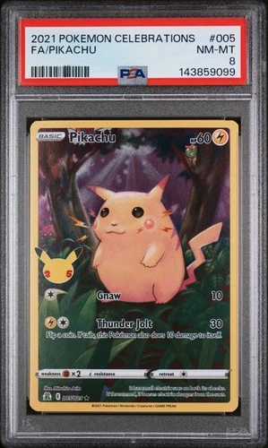 2021 POKEMON CELEBRATIONS #005 FULL ART/PIKACHU PSA 8