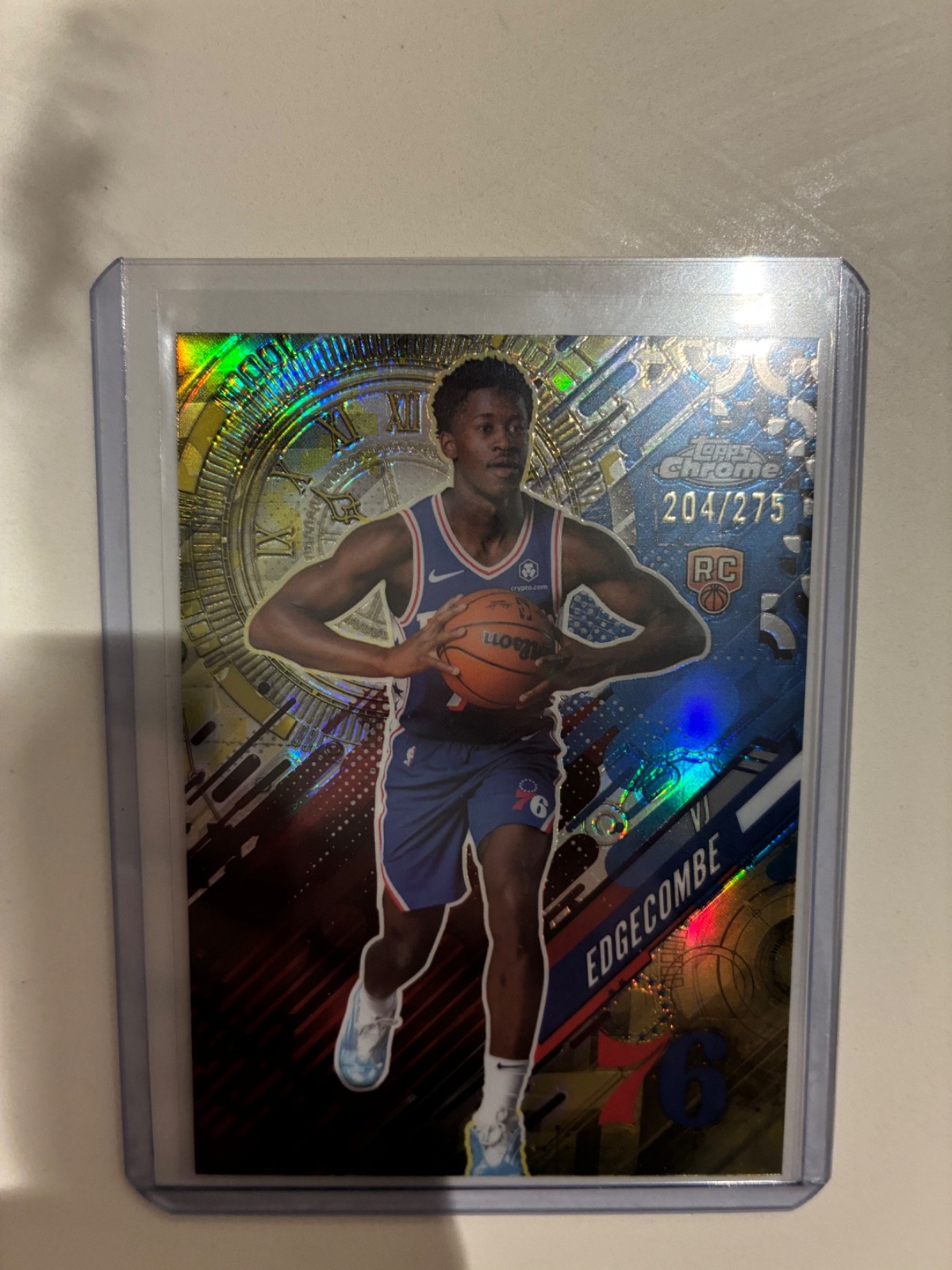2025-26 Topps Chrome Go Time Yellow VJ Edgecombe #204/275 (Rookie 76ers)