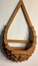 Wood wall hanging basket/10" long, 10 wide