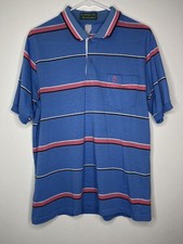 Vintage Slammer USA by Munsingwear Made in USA Penguin Blue Striped Polo Shirt L