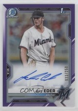 2021 Bowman Chrome Prospects Purple Refractor 33/250 Jake Eder #CPA-JED Auto d4v