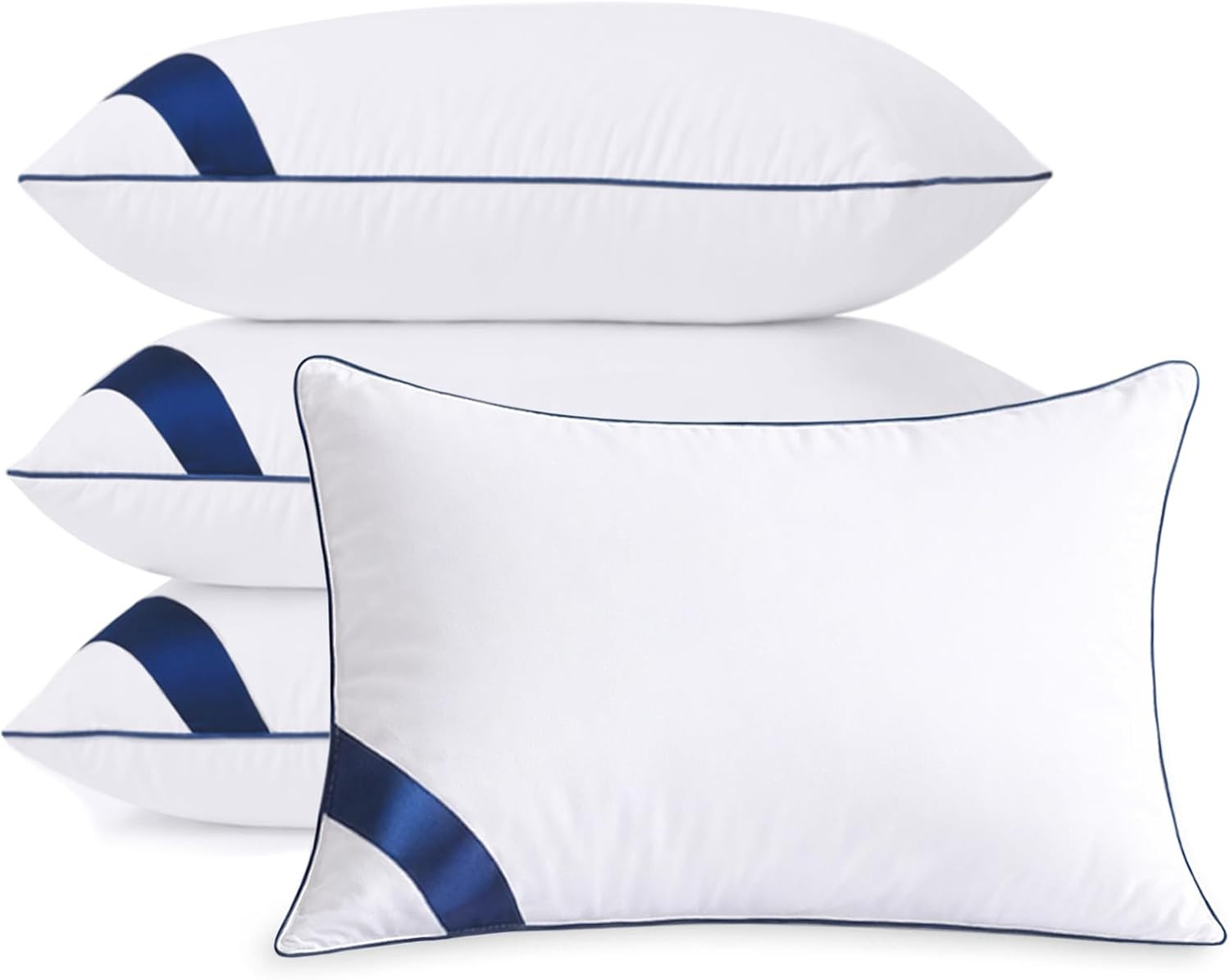 King Size Set Of 4,soft Microfiber King Pillows With Hollow 
