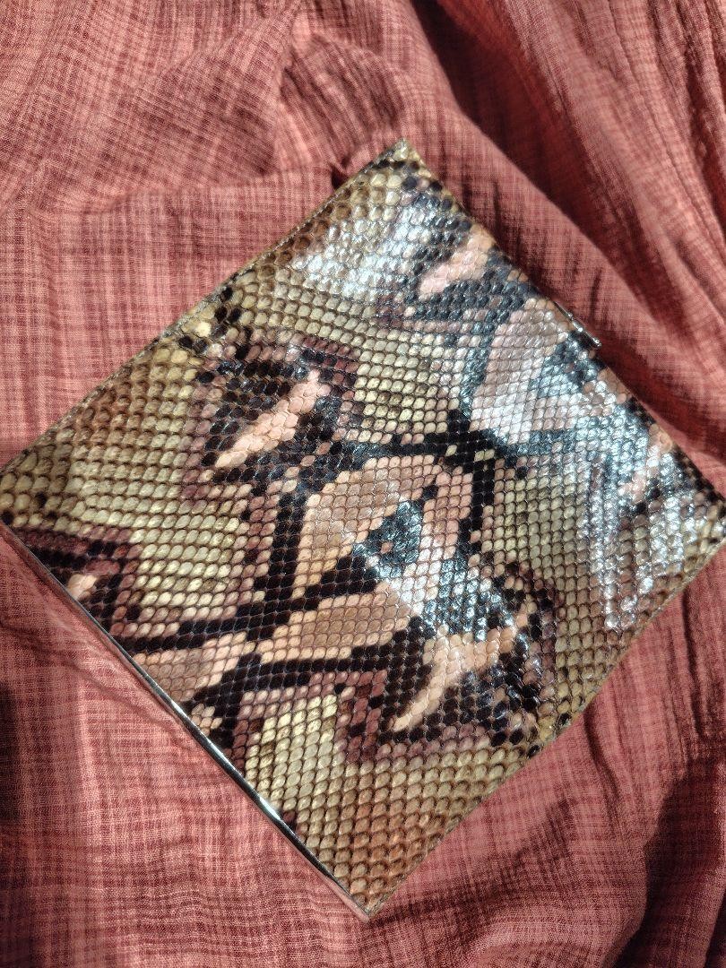 Salvatore Ferragamo Python Wallet Pink/Brown Leat… - image 2