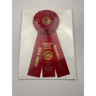 AKC Kishwaukee Kennel Club Second Place Ribbon Non-Sporting Group July 2013 Red