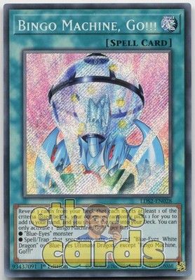 Bingo Machine, Go!!! LDS2-EN028 Secret Rare 1st Edition Near Mint Yugioh