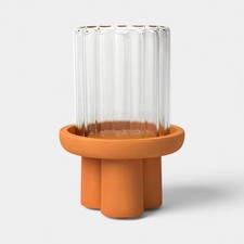 9"x6" Terracotta with Glass Lantern - Threshold