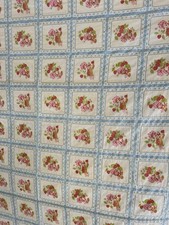 Strawberry Shortcake Homemade Blanket Lightweight Cotton W/Blue Gingham Backing