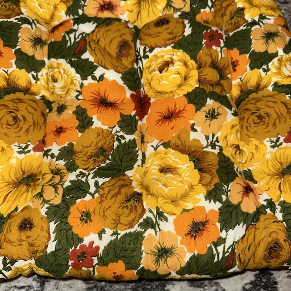 Vintage 60s 70s Dining & Kitchen Chair Cushions Set of 4 Beautiful Condition - Image 4 of 4