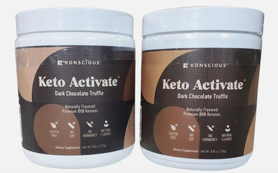 2 Pack KETO ACTIVATE Konscious DARK CHOCOLATE TRUFFLE Ketones BHB Diet Drink Mix