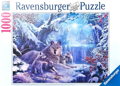 Ravensburger Puzzle 1000 Teile Wölfe Winterlandschaft Tiere Fantasy mehrfarbig
