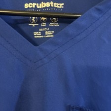 Scrubstar Pullover Uniform Top Shirt Unisex Electric Blue Stretch XSmall Scrubs