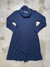 Susan Graver Blue Sweater Dress Medium Petite