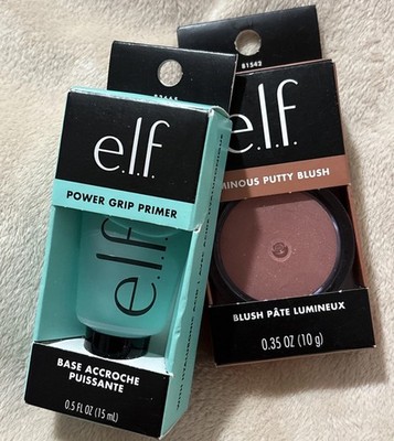e.l.f. Power Grip Primer 0.5 fl oz Luminous Putty Blush 0.35 Travel Sizes Boxed
