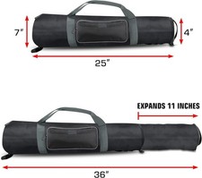 Padded Tripod Case by USA Gear with Expandable Compartment  Accessory Storage