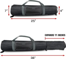 Padded Tripod Case by USA Gear with Expandable Compartment & Accessory Storage