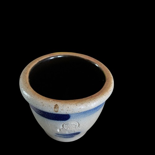 Rowe Pottery Works Miniature Crock 2.25” Salt Glaze Stoneware - Picture 6 of 7