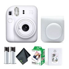 FUJIFILM INSTAX MINI 12 Instant Film Camera with Instant Film - Clay White