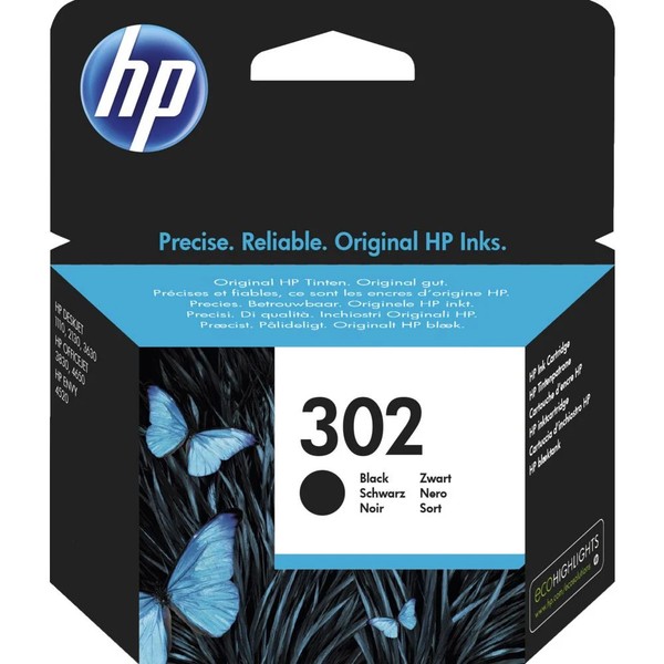 HP 302 Tintenpatrone Schwarz (F6U66AE) (Original)-image