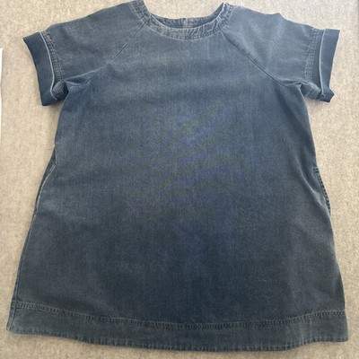 porridge denim dress Porridge Short-Sleeve Collared Slim Midi Dress