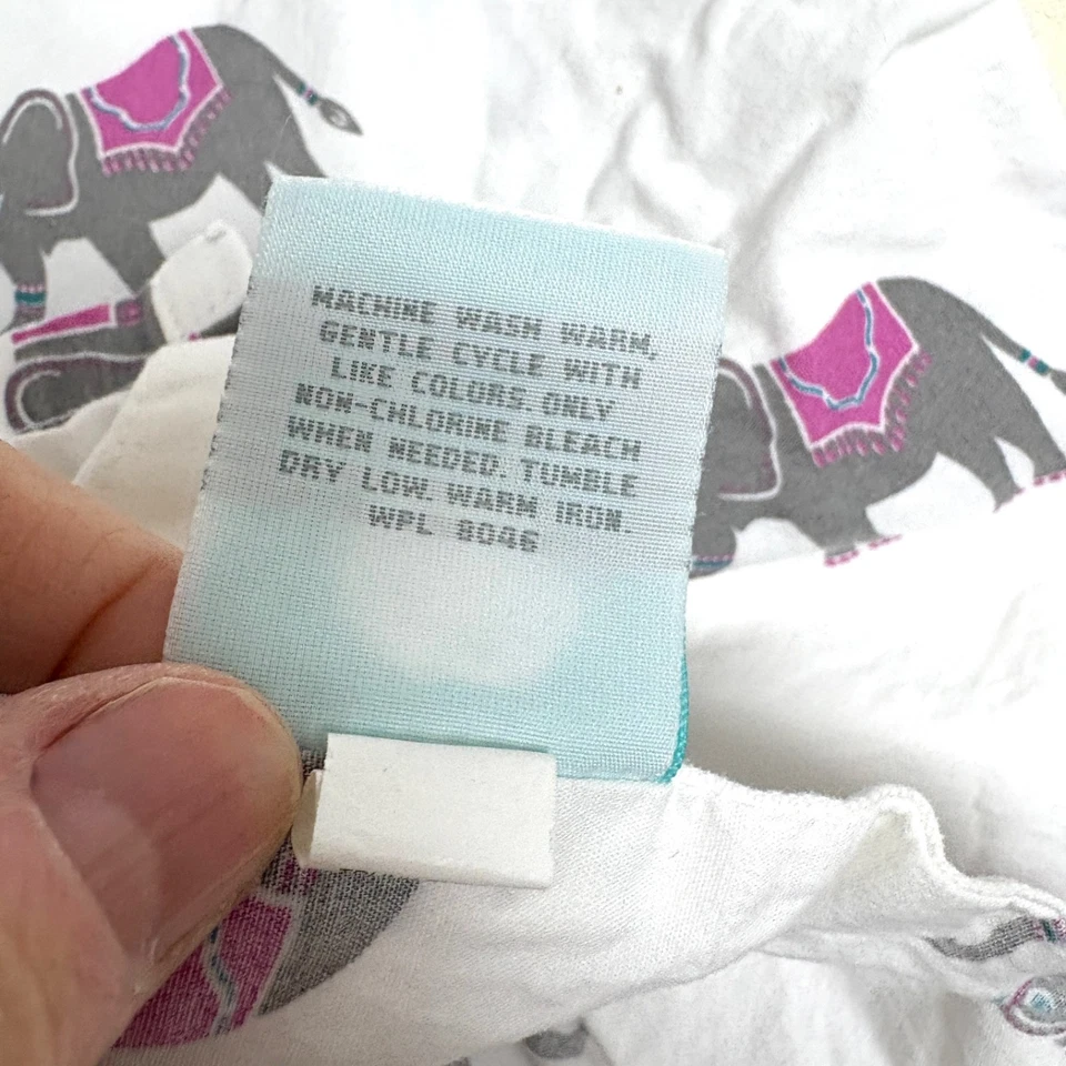 Sábana MARTHA STEWART Trunk Show elefantes uno plano 80x96 completo 100% algodón animal Foto 3 de 4