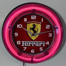 Ferrari Logo Neon Wall Clock