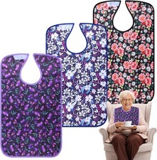 3/4 Pcs Adult Bibs For Men Washable, Reusable Adult, Flower,...