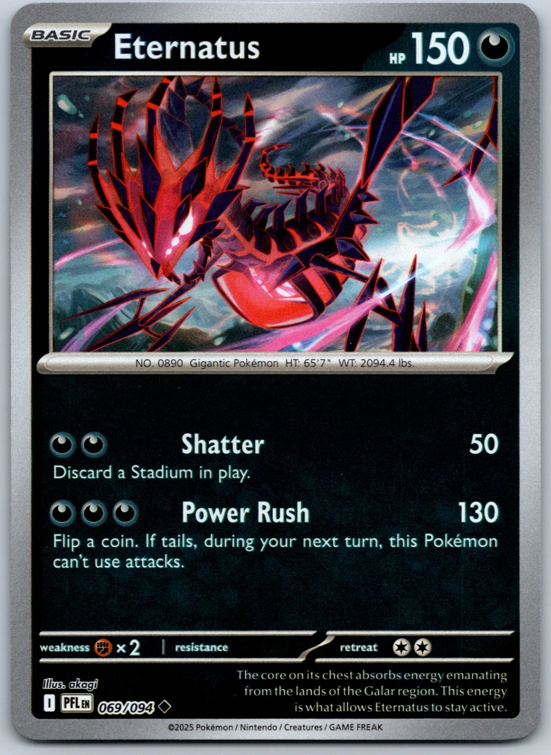 Eternatus Reverse Holo Uncommon ME02: Phantasmal Flames 069/094 NM