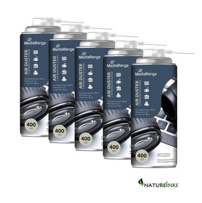 5 x MEDIARANGE 400ml Druckluft Staubwedel Spray Gas Druckdose reinigt MR724